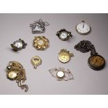 A 20th century quartz open face pocket watch - together with a quantity of further fob watches (