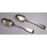 A William IV silver serving spoon - London 1837, together with a similar Victorian spoon, London