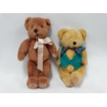 A Merrythought jointed teddy bear - height 46cm, together with another bear with velvet padded paws,