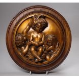 After Sir Joshua Reynolds - a mid 19th century repousse plaque by E.W. Wyon published 1849, bronze