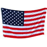 A United States of America flag - stitched knitted polyester, hoist end with wooden