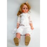 Schoenau & Hoffmeister Child Doll - impressed 1923, blue sleep eyes, blond wig, composition body