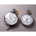 A silver cased open face pocket watch - H Samuel Manchester 'Acme Lever', the white enamel dial