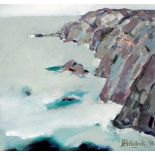 # Jim WHITLOCK (b. 1944) Jenny's Cove, Lundy Island Oil on canvas Signed and dated '15 lower right