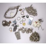A quantity of costume jewellery - to include some silver.