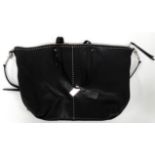 A Coach handbag - with grey stitch detail and chrome hardware, width 50cm, height 35cm.