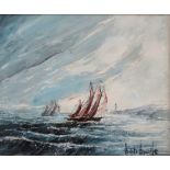 # Ben MAILE (1922-2017) Racing Schooners Oil on canvas Signed lower right and titled verso Framed