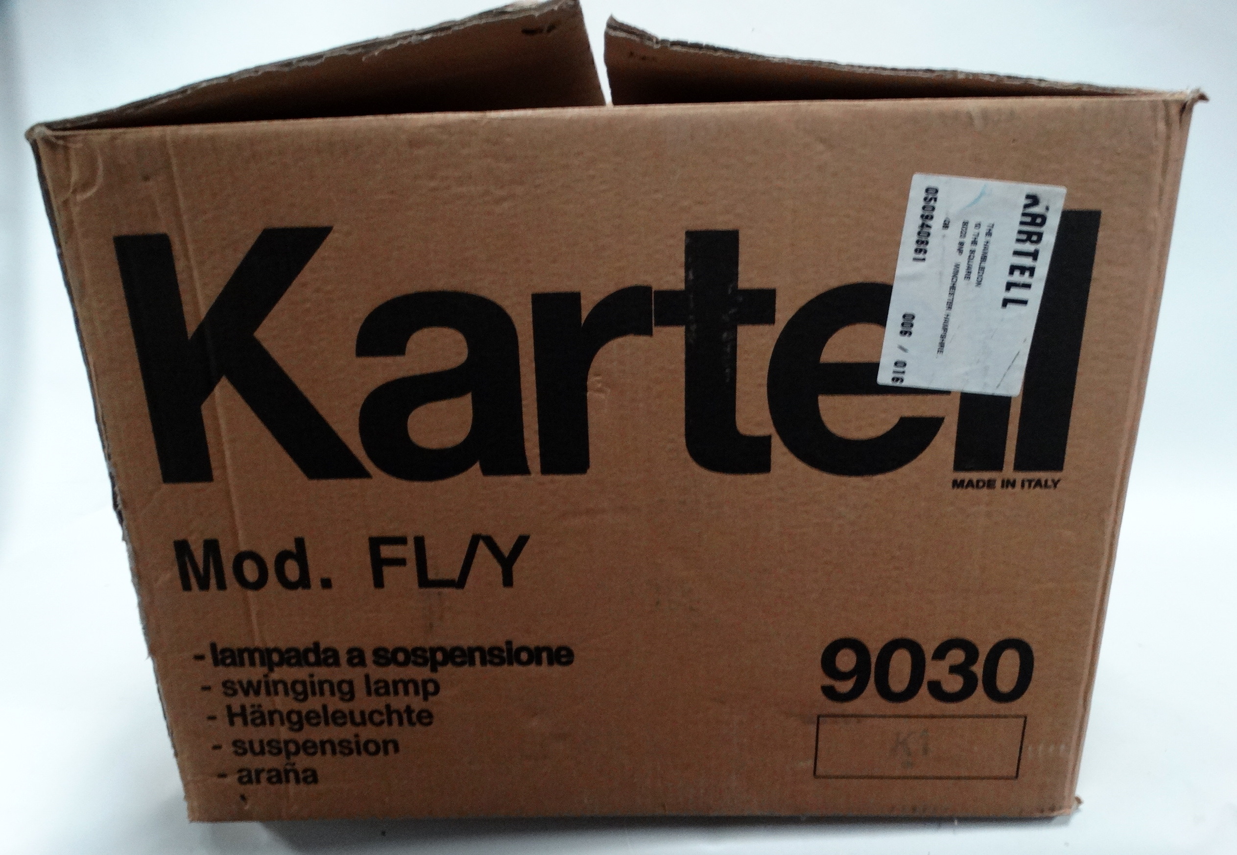 A Kartell blue perspex pendant light fitting - diameter 51cm, in original packaging and with - Image 3 of 4