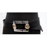 Dolce & Gabbana - a black leather belt, with metal push pin buckle fastening, featuring maker's logo