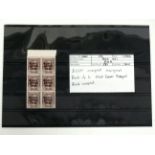Australia 1948 - a block of six one penny stamps with margin, overprinted in black BCOF Japan 1948.