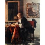 After Gabriel Metsu The Letter Writer Lithograph Framed and glazed Picture size 53 x 40cm Overall