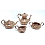 A four piece silver tea service - London 1831 and 1833, Joseph Angell I & John Angell I,
