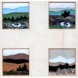 # Elizabeth WATERS (20th Century British School) Four Seasons Embroidery Four works framed as one