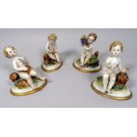 Neopolitan cherubs emblematic of the four seasons - each height 11cm.