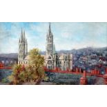 Ernest BENDELL-BAYLY (20th/21st Century British School) Truro Cathedral Oil on canvas board Signed