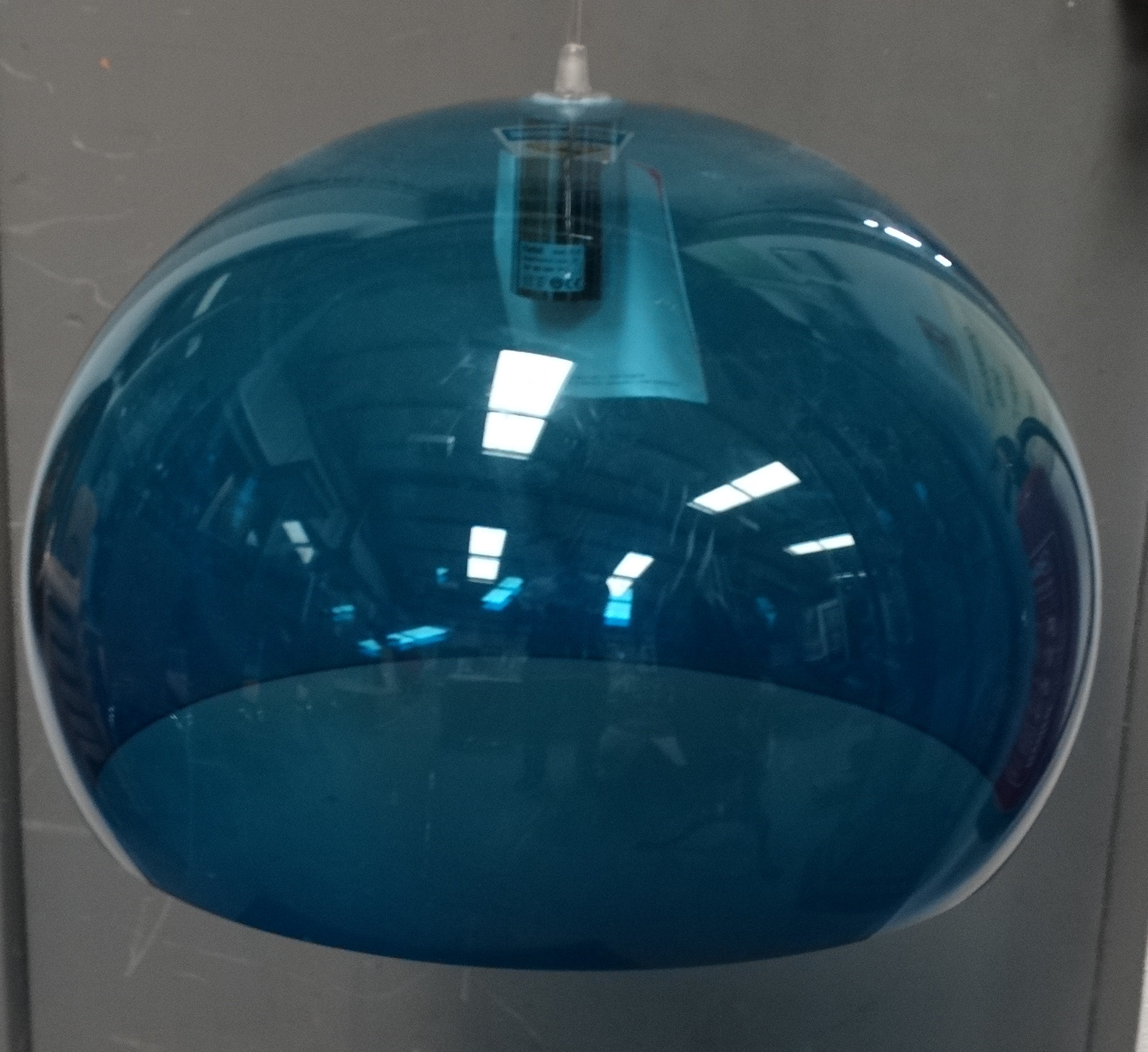 A Kartell blue perspex pendant light fitting - diameter 51cm, in original packaging and with - Image 2 of 4