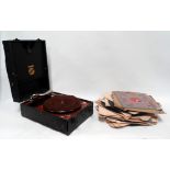 A Concord Deluxe clockwork travelling gramophone - together with a small quantity of 78rpm records.