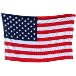 A United States of America flag - stitched knitted polyester, hoist end with wooden toggle, 240 x 1