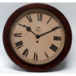 A 20th century Smiths eight day wall clock - with a pine case, the cream dial set out with Roman