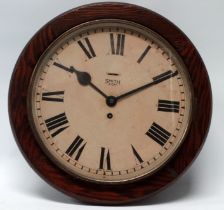 A 20th century Smiths eight day wall clock - with a pine case, the cream dial set out with Roman