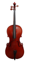 An Andreas Zeller half size student cello - made for Stentor Music Co. with two piece back, 71cm,