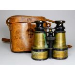 A pair of Victorian military field glasses by Negretti & Zambra - engraved Llandudno England,