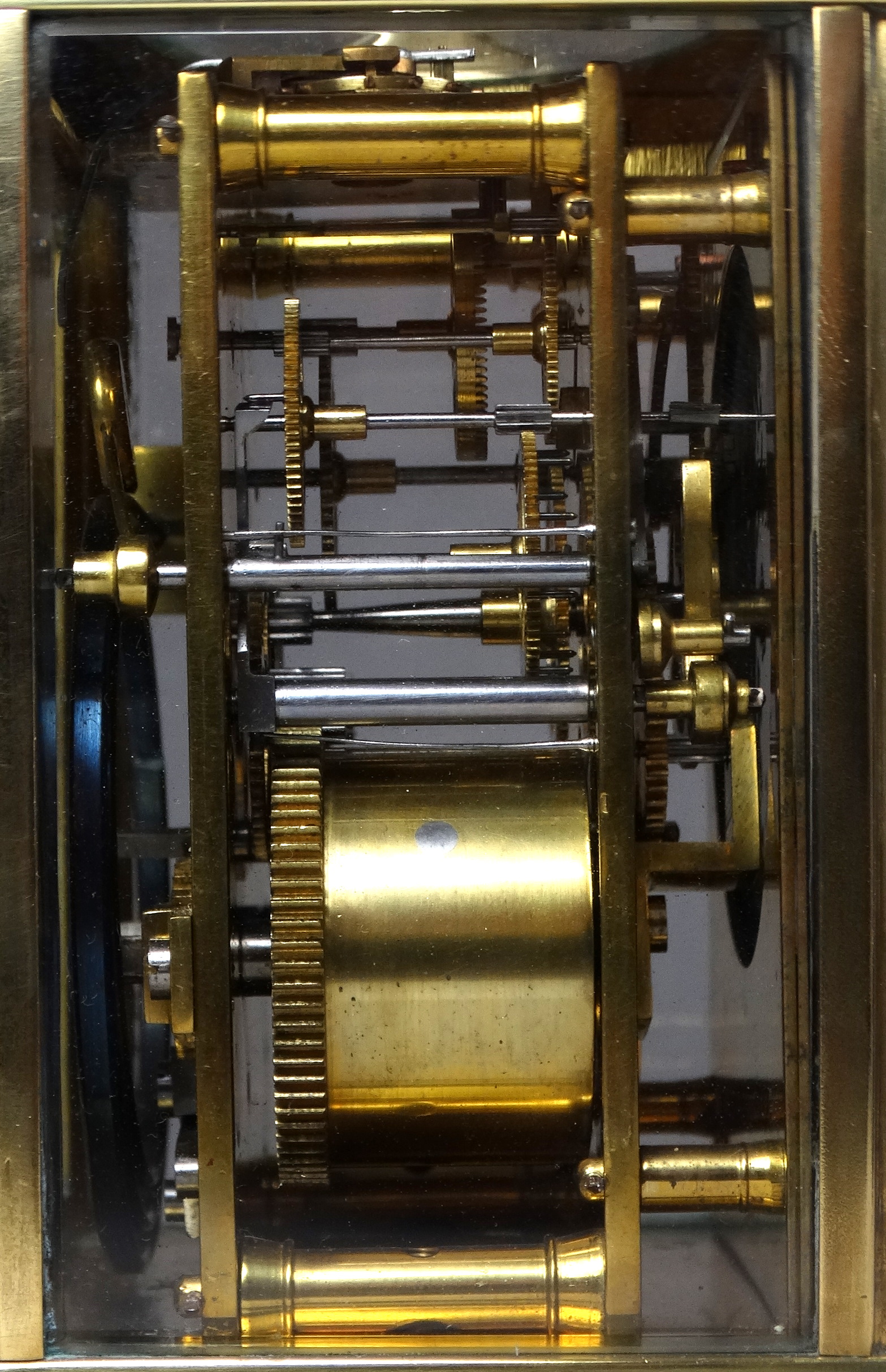 A 20th century carriage clock - the corniche case bearing presentation name and with a white - Image 3 of 9