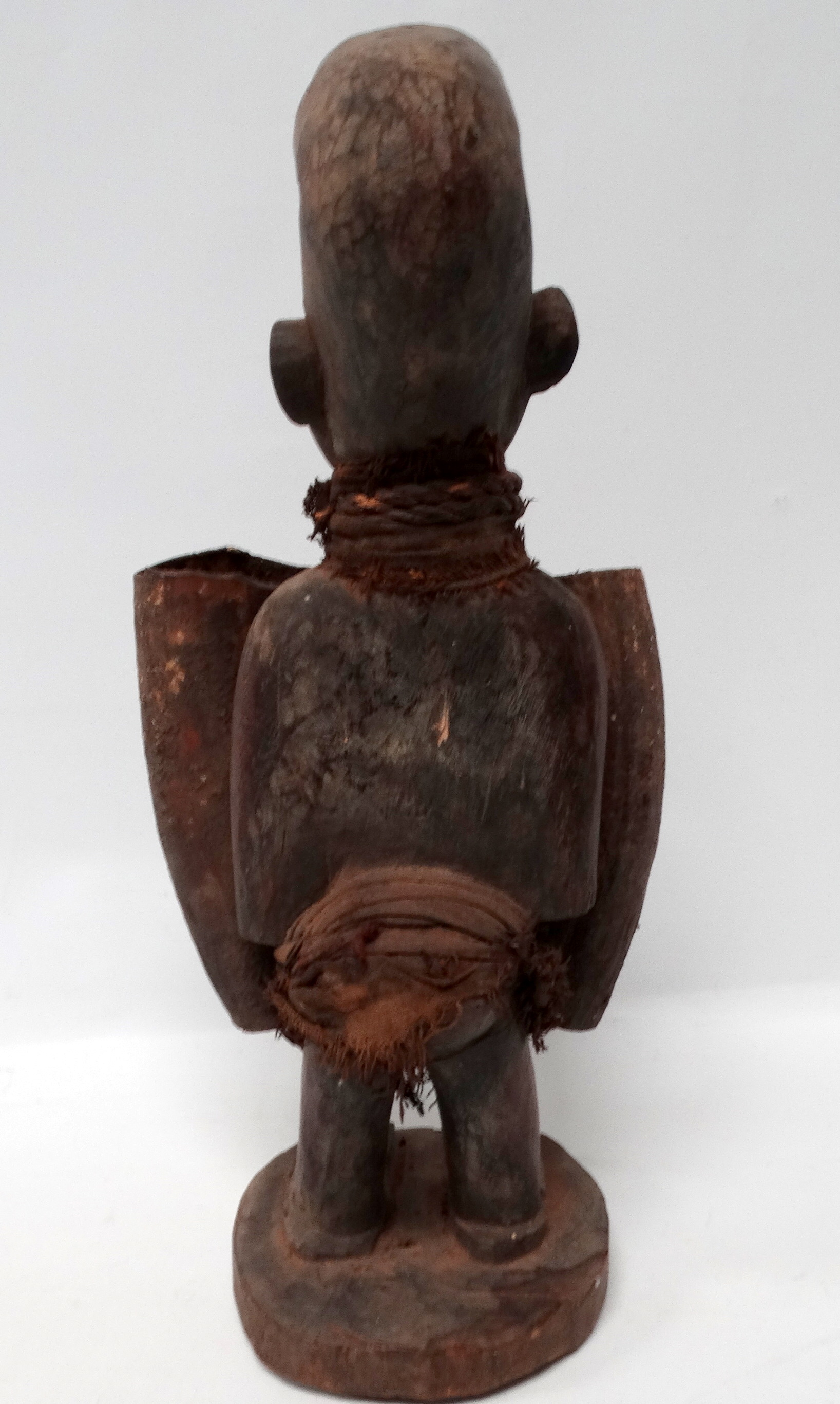 A Tribal Art West African Bakongo 'Cult' standing wooden fetish of male figure form - hung around - Image 3 of 4