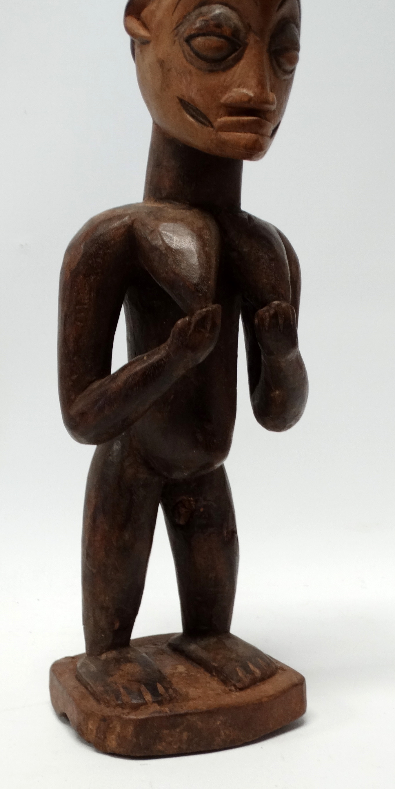 A Yoruba fertility figure - the standing female with bleached face and wearing a bifurcated hat, - Image 4 of 5