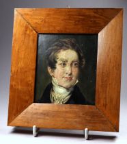 After Sir Thomas LAWRENCE Portrait of Sir Robert Peel Oil on board Framed Picture size 10 x 9cm