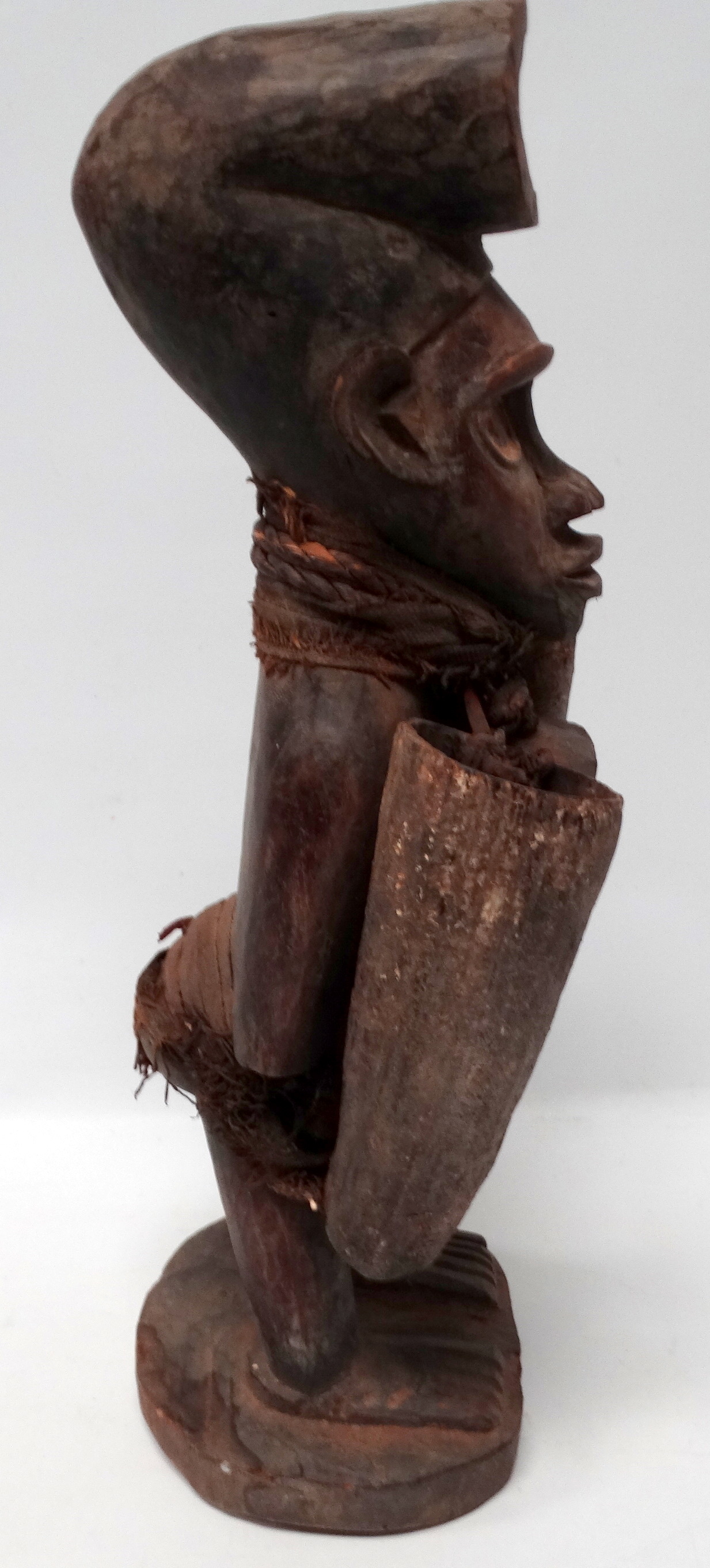 A Tribal Art West African Bakongo 'Cult' standing wooden fetish of male figure form - hung around - Image 4 of 4