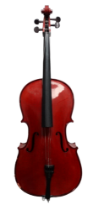 A modern Stentor student's quarter-size cello - with two piece back, 62cm.