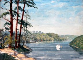 # Denis THORPE (British 20th Century) Helford River Nr. Calamansack Acrylic on board Signed lower