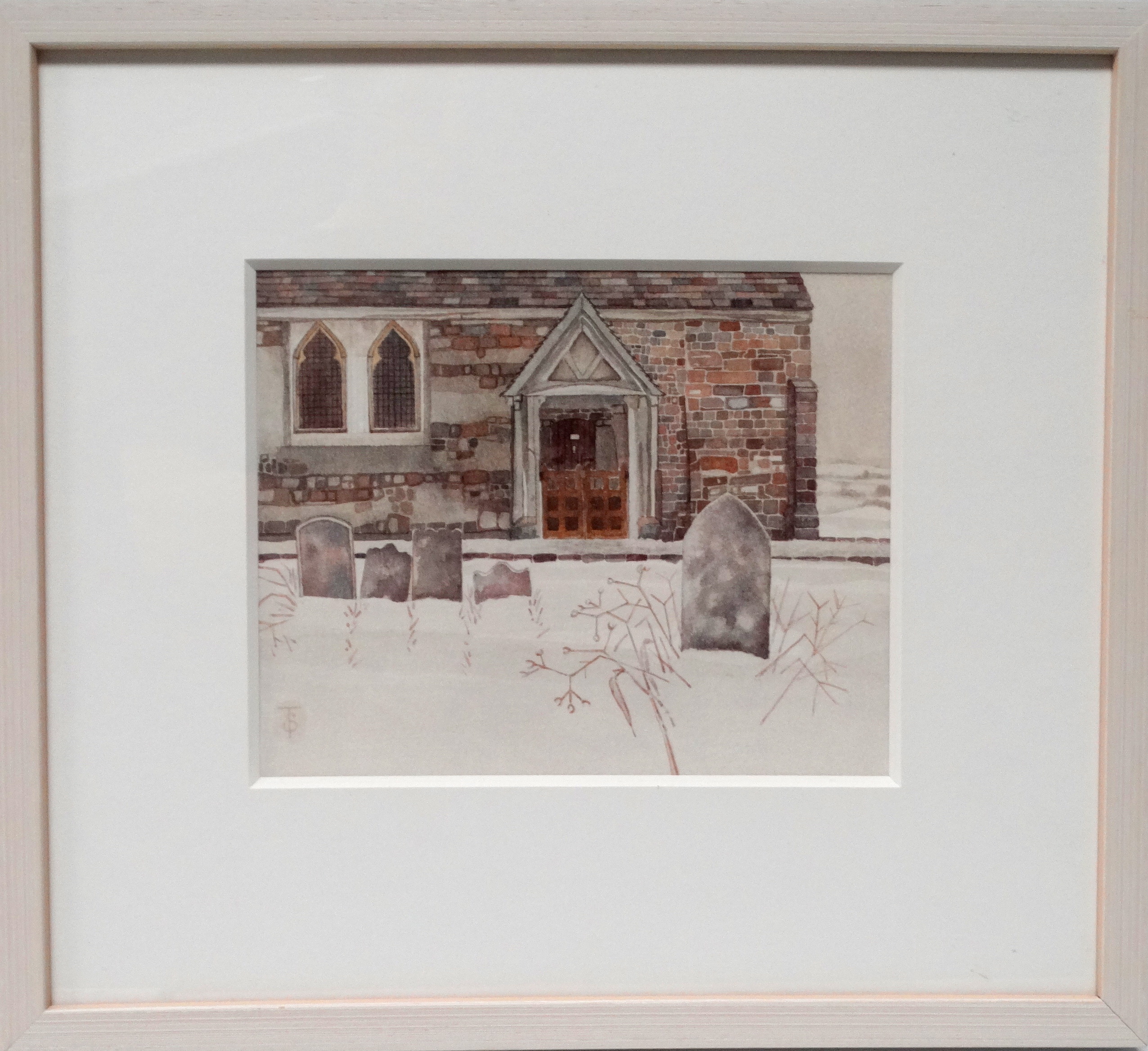 # Sheila TOLLY (British b. 1939) Church Doorway, West Parley - Dorset Watercolour Signed with - Image 2 of 4
