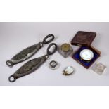A 20th century GPO pocket barometer - the silvered dial set out in inches and lbs per square inch,