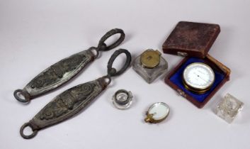 A 20th century GPO pocket barometer - the silvered dial set out in inches and lbs per square inch,