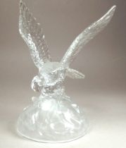 A 20th century lead crystal model of an osprey - in flight with a salmon in its talons, height