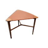 Ernest Gomme for G-Plan - tola wood and rexine triangular coffee table, model 815, with one bowed