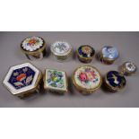 A Royal Crown Derby patch box - of hexagonal form and decorated in an Imari pattern, together with