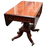 A George IV mahogany pedestal Pembroke table - the rectangular top above a pair of peripheral