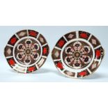 A pair of Royal Crown Derby Imari sandwich plates - 1128 pattern, each with lug handles, width