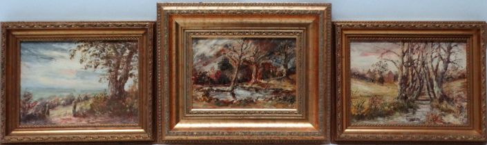 20th Century British School Wooded Landscape Indistinctly signed and dated '85 lower right Oil on