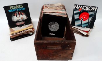 A collection of approximately one hundred and fifty 45rpm records - 7' singles, mixed artists from