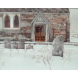 # Sheila TOLLY (British b. 1939) Church Doorway, West Parley - Dorset Watercolour Signed with