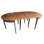 A 19th century and later oak D-end dining table - the pair of D-ends with three leaf insertions on