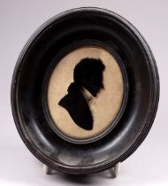 18th Century British School Silhouette portrait of a gentleman, thought to be John Jope Rogers of