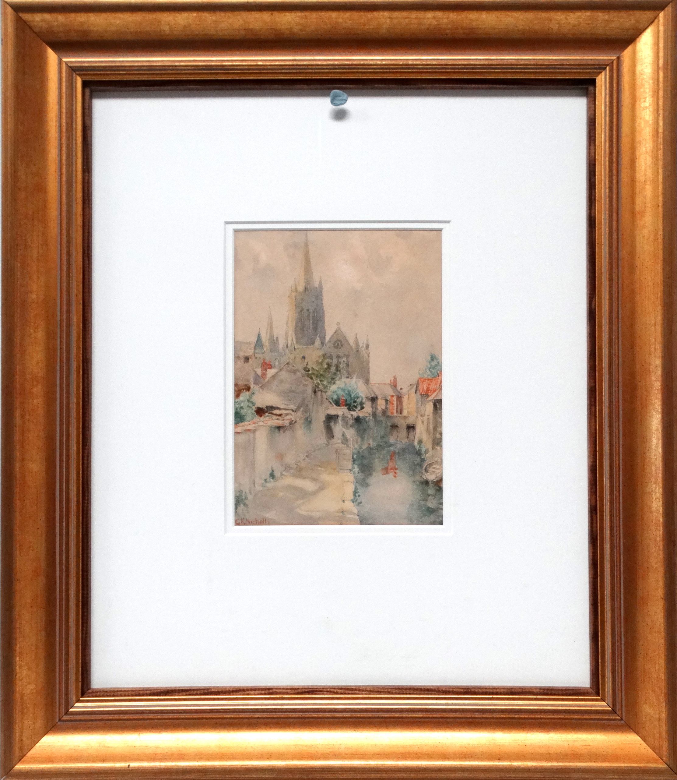 George Frank NICHOLLS (British 1885-1937) Truro Cathedral Watercolour Signed lower left Framed and - Image 2 of 5