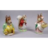 A Beswick figure of Beatrix Potter's Timmy Tiptoes - height 10cm, together with two further