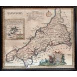 Thomas KITCHIN (1713-84) Cornwall Drawn from an Actual Survey Engraved with later colour Framed