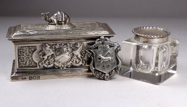 A Victorian silver rectangular box, London 1897, Spink & Son (John Marshall Spink) - the cover